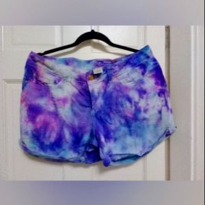 Faded Glory Size 6 Blue & Purple Tye-Dyed Shorts